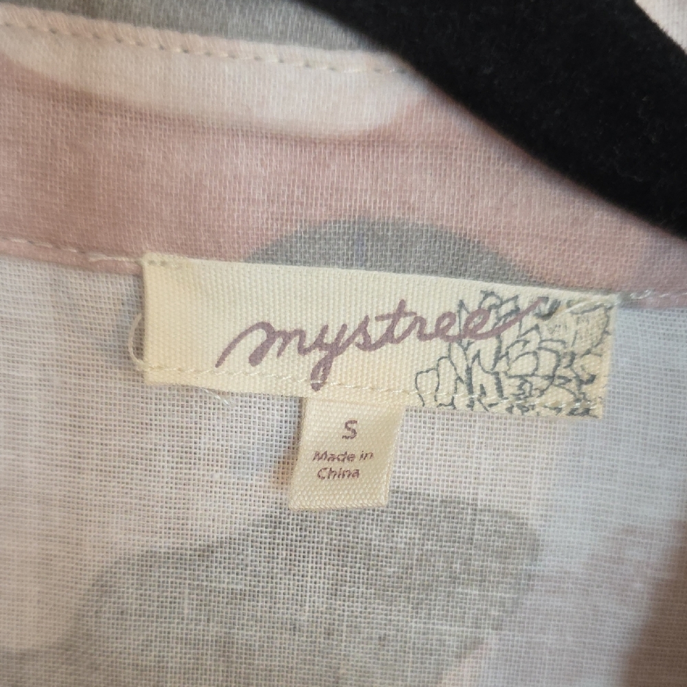 Mystree Pink and Gray Patterned Shirt Sz Small - Picture 2 of 6
